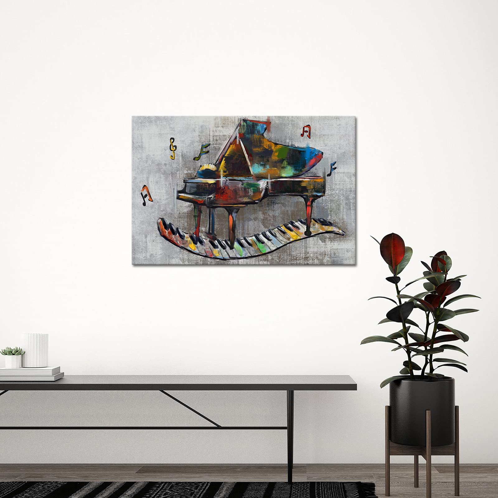 Amazon.co.jp: DuoBaorom ビンテージピアノ絵画 音楽テーマ ウォール